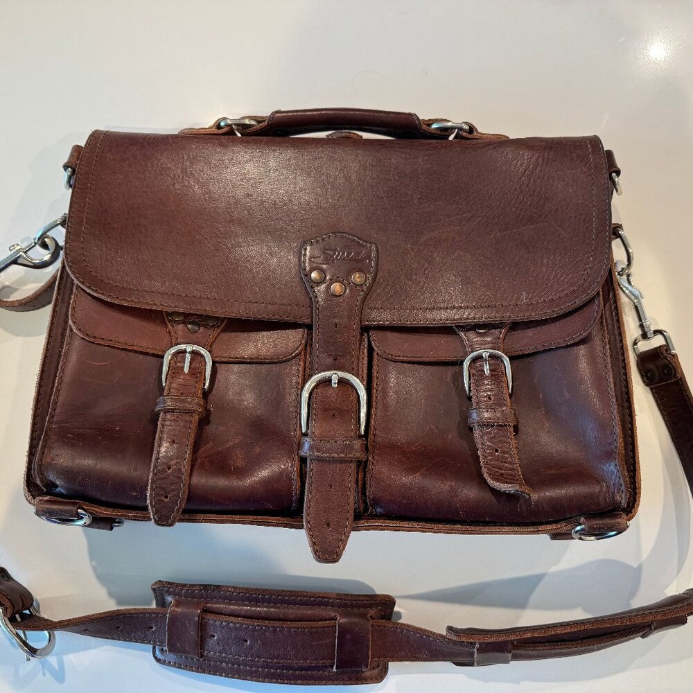 Saddleback Front Pocket Leather Briefcase